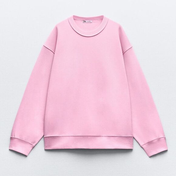 ZARA cotton candy pink oversized sweatshirt - Picture 2 of 5